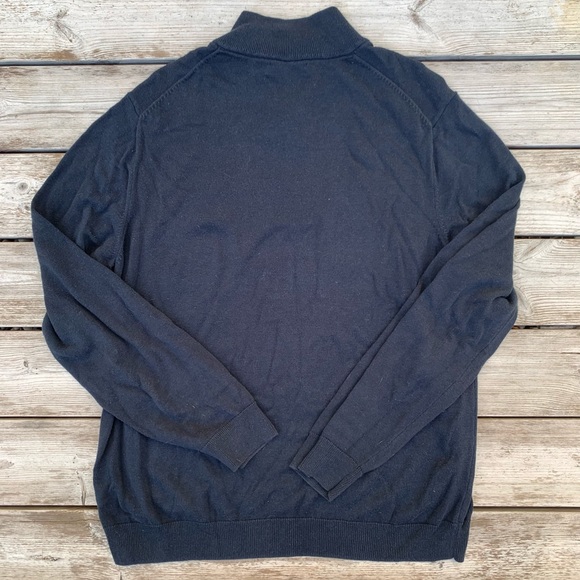 ⬇️MEN’S Calvin Klein Men’s 1/4 Zip Navy Blue Sweater, Sz Large - Picture 3 of 4